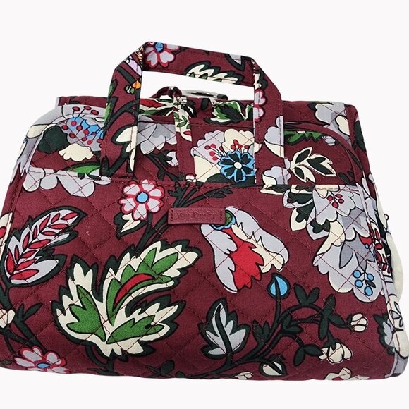 Vera Bradley Bordeaux Blooms Iconic Compact Hanging Organizer Quilted Fabric - Picture 1 of 8